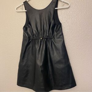 Zara Girls Faux black Leather Dress pinafore sleeveless size 9